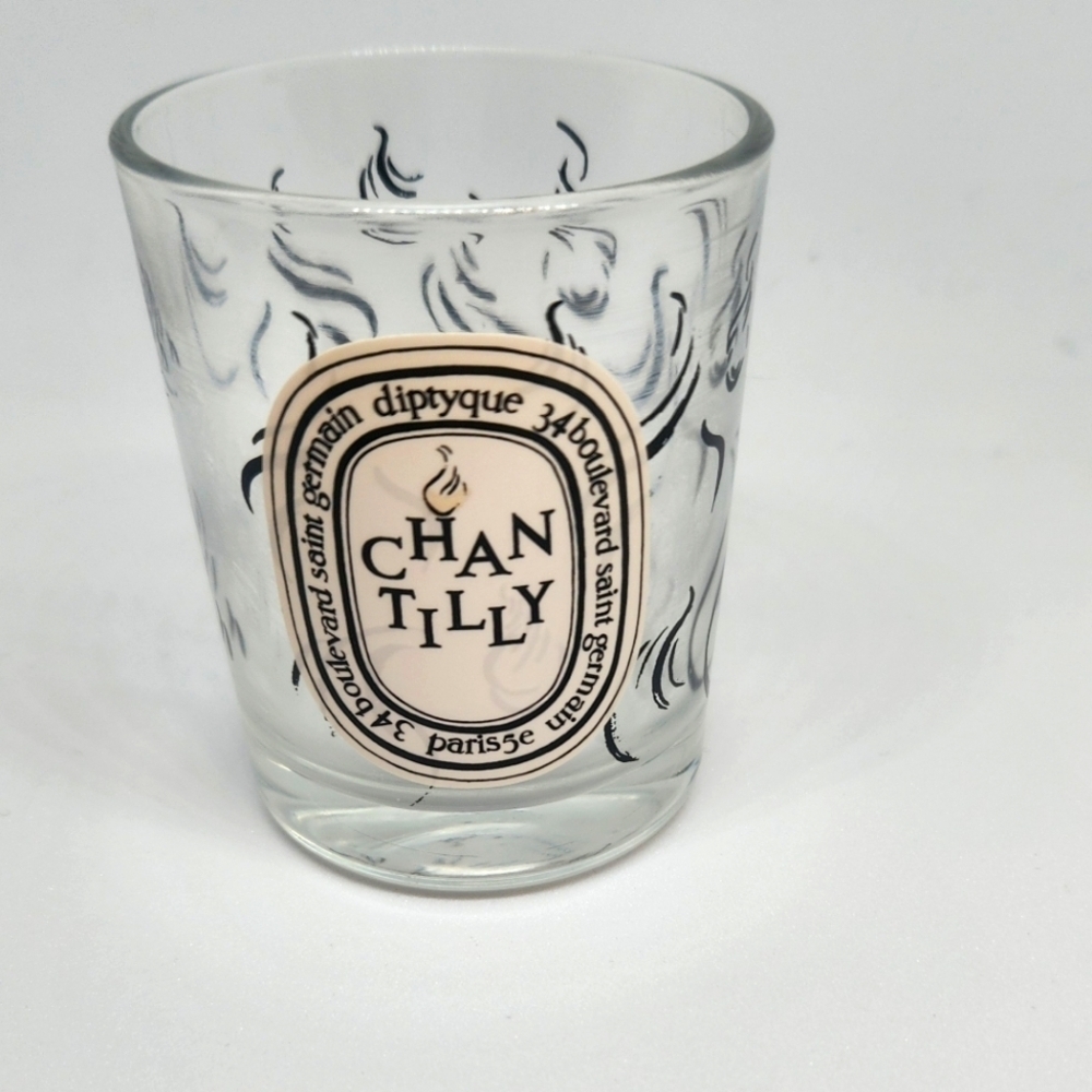 Empty Diptyque Chantilly Cafe Collection candle holder - votive size